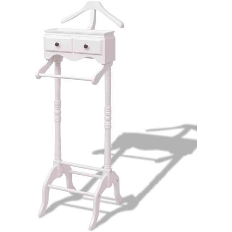 Clothing Rack with Cabinet Wood White vidaXL