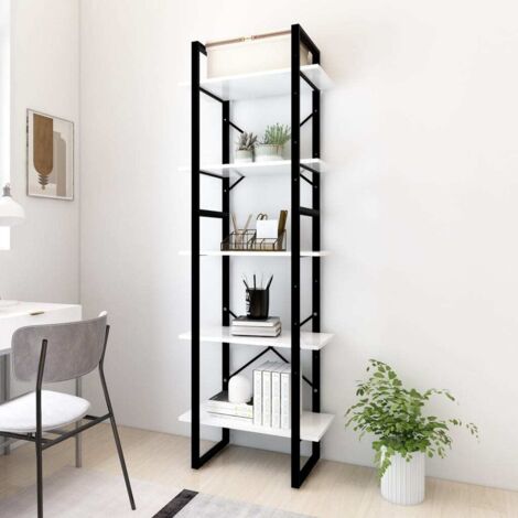 5-Tier Book Cabinet White 60x30x175 cm Engineered Wood vidaXL