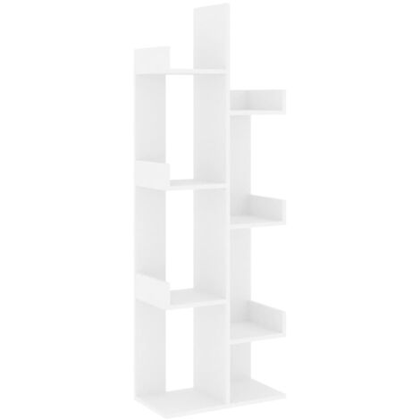 Book Cabinet White 48x25.5x140 cm Engineered Wood vidaXL (1/5)