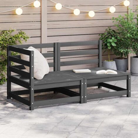 Garden Lounge Set Grey Solid pinewood Medium Modular vidaXL