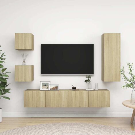5 Piece TV Cabinet Sets Sonoma Oak Engineered Wood vidaXL (1/5)
