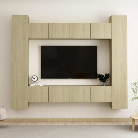 8 Piece TV Cabinet Set Sonoma Oak Engineered Wood vidaXL (1/5)
