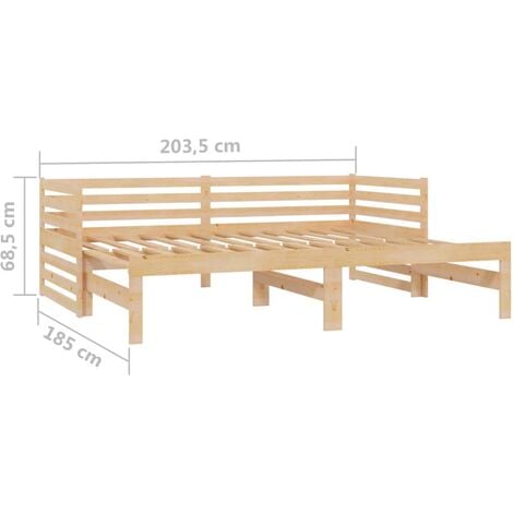 Pull-out Day Bed without Mattress 2x(90x200)cm vidaXL
