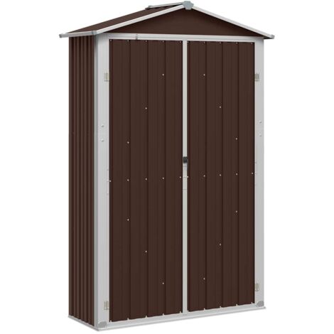 Garden Shed Brown 116x45x175 cm Galvanised Steel vidaXL (1/5)