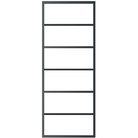 Sliding Door ESG Glass and Aluminium 76x205 cm Black vidaXL