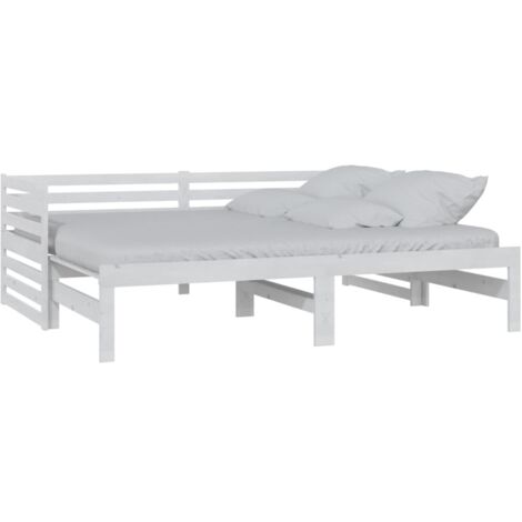Pull-out Day Bed without Mattress White 2x(90x200)cm vidaXL