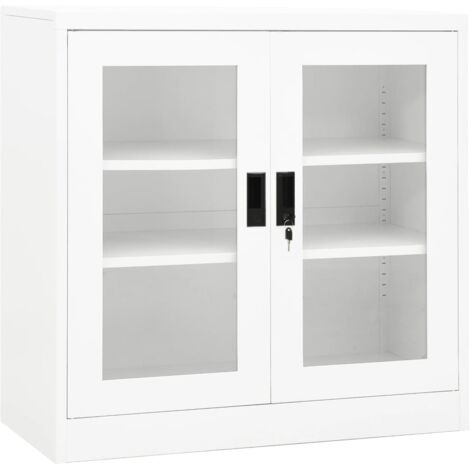 Office Cabinet White 90x40x90 cm Steel vidaXL (1/5)