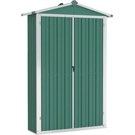 Garden Shed Green 116x45x175 cm Galvanised Steel vidaXL