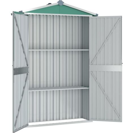 Garden Shed Green 116x45x175 cm Galvanised Steel vidaXL