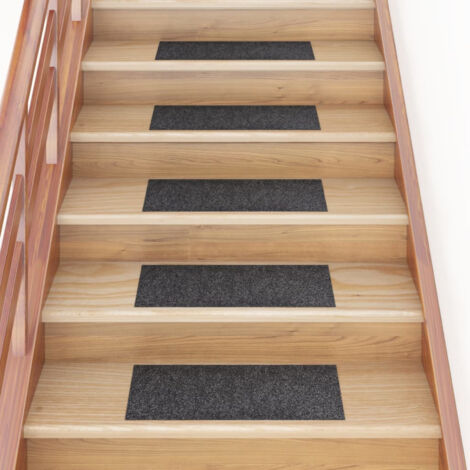 Stair Mats Self-adhesive 15 pcs 60x25 cm Grey Rectangular vidaXL
