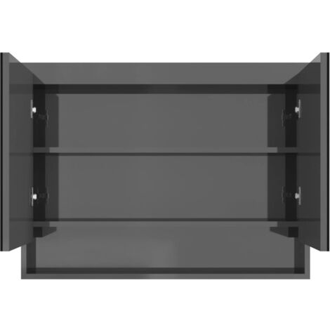 Bathroom Mirror Cabinet 80x15x60 cm MDF Shining Grey vidaXL