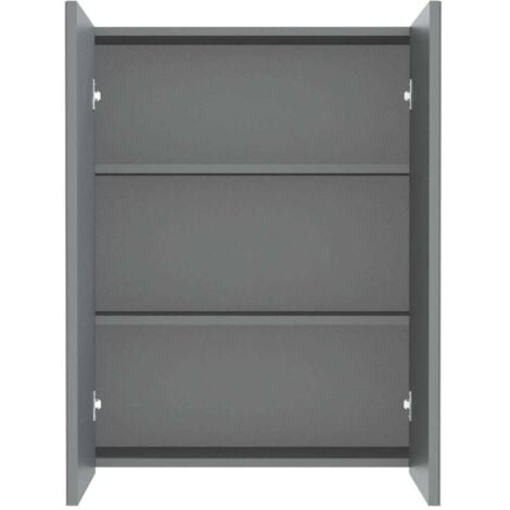 Bathroom Mirror Cabinet 60x15x75 cm MDF Anthracite vidaXL