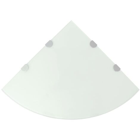 Corner Shelf with Chrome Supports Glass White 45x45 cm vidaXL