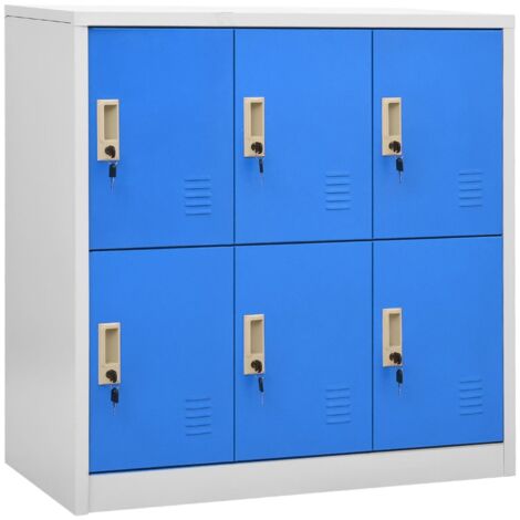 Locker Cabinet Light Grey and Blue 90x45x92.5 cm Steel vidaXL