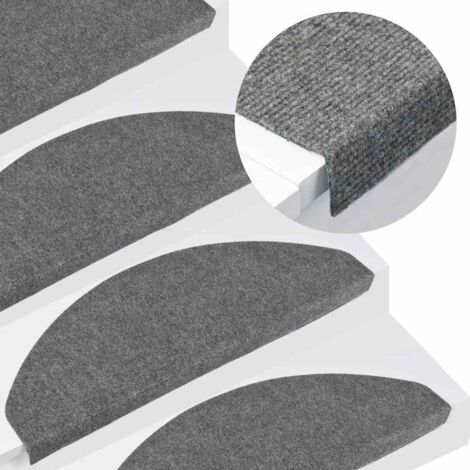 Stair Mats Self-adhesive 15 pcs 65x22.5x3.5 cm Grey vidaXL