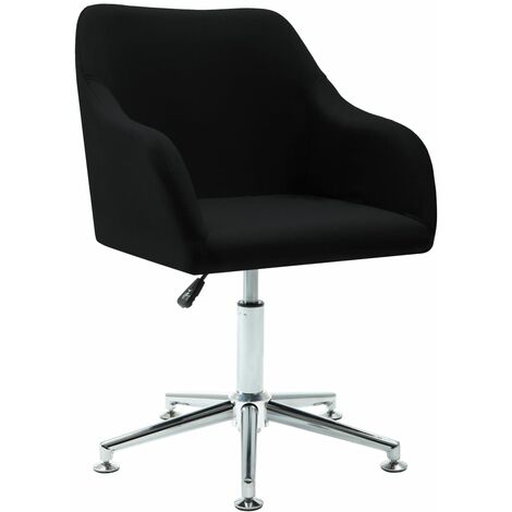 vidaXL Swivel Office Chair Black Fabric - Black