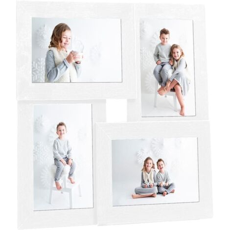 Collage Photo Frame for 4x(13x18 cm) Picture White MDF vidaXL