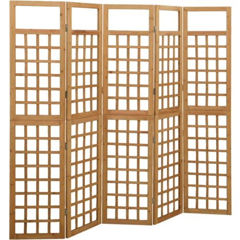 5-Panel Room Divider/Trellis Solid Fir Wood 201.5x180 cm vidaXL