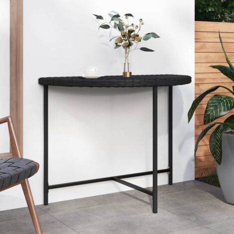 Garden Table Black 100x50x75 cm Poly Rattan vidaXL (1/5)