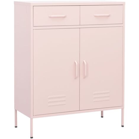 Storage Cabinet Pink 80x35x101.5 cm Steel vidaXL