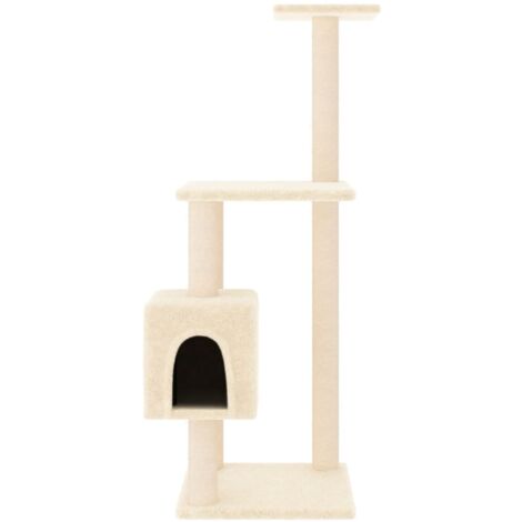 Cat Tree with Sisal Scratching Posts Cream 104 cm vidaXL