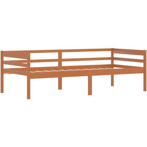 Bed Frame without Mattress Honey Brown Solid Pinewood 90x200 cm vidaXL