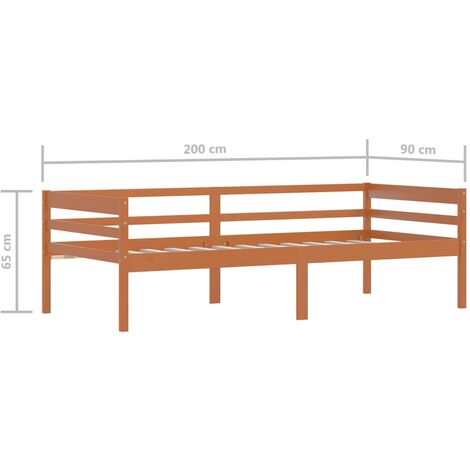Bed Frame without Mattress Honey Brown Solid Pinewood 90x200 cm vidaXL