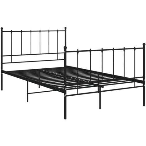 Bed Frame without Mattress Black Metal 120x200 cm vidaXL