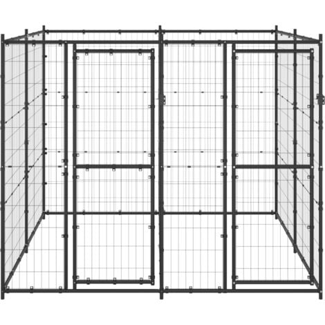 Outdoor Dog Kennel Steel 4.84 m² vidaXL