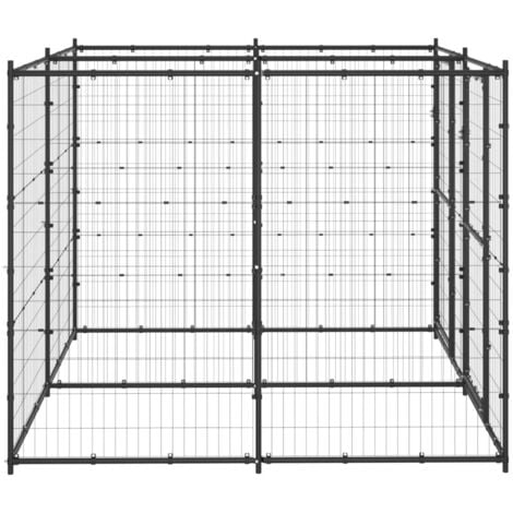 Outdoor Dog Kennel Steel 4.84 m² vidaXL