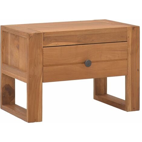 Bedside Cabinet X X Cm Solid Teak Wood Vidaxl