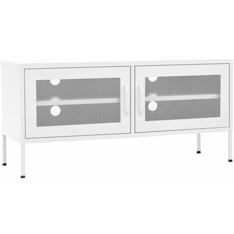 TV Cabinet White 105x35x50 cm Steel vidaXL (1/5)