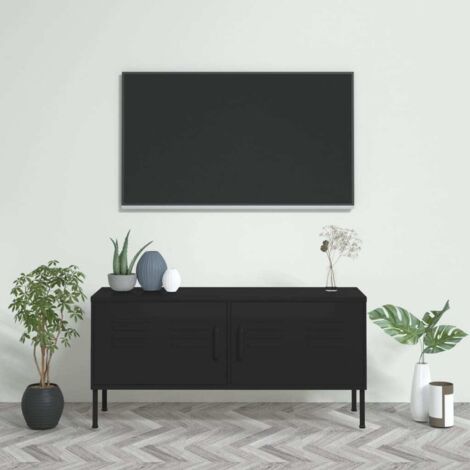 TV Cabinet Black 105x35x50 cm Steel vidaXL