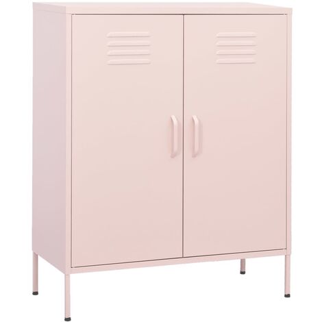 Storage Cabinet Pink 80x35x101.5 cm Steel vidaXL