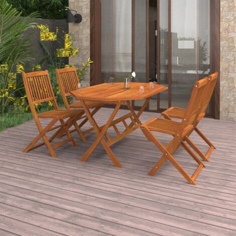 Dining Set  Natural wood finish  Solid acacia wood  Medium vidaXL