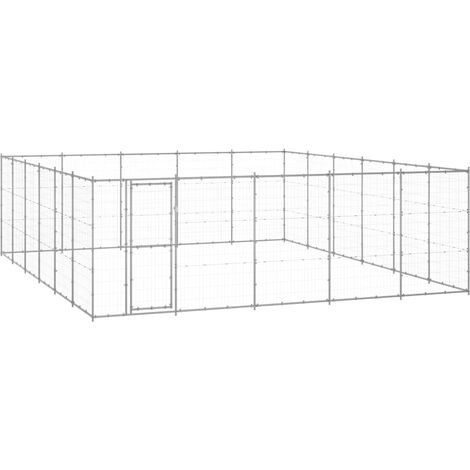 Outdoor Dog Kennel Galvanised Steel 36.3 m² vidaXL (1/5)