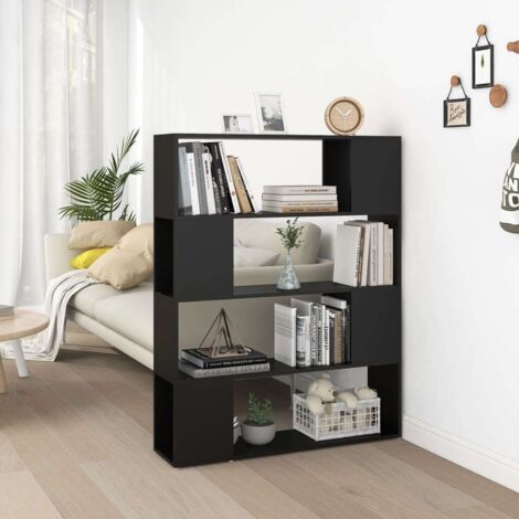 Book Cabinet Room Divider Black 100x24x124 cm vidaXL