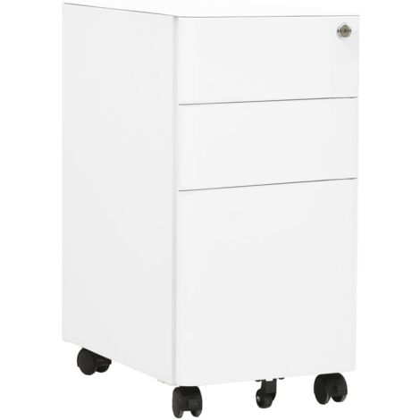 File Cabinet  White  Steel  Small  Locks  File Cabinet  Rectangular vidaXL (1/5)