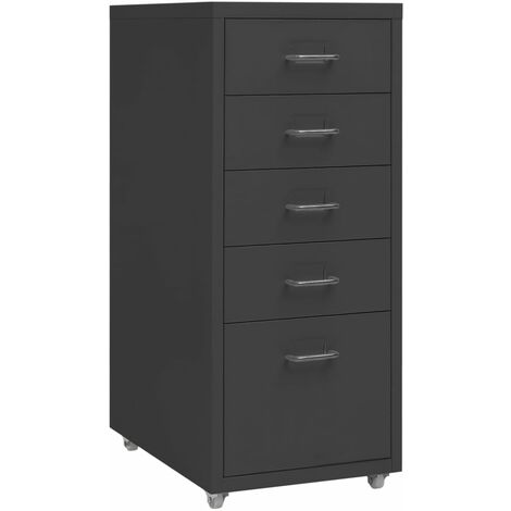 vidaXL File Cabinet With 5 Drawer Steel 27" Gray Storage Organizer Container for sale online 