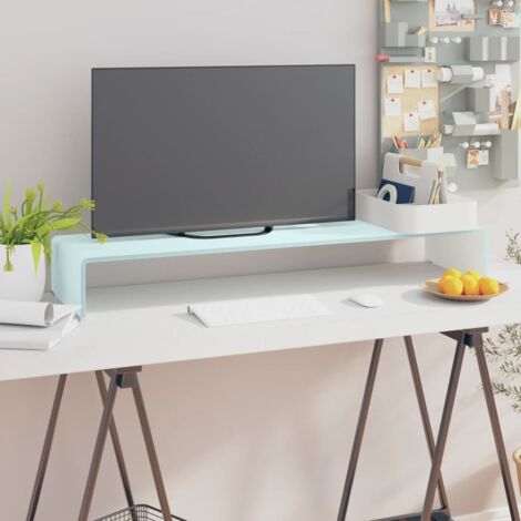 TV Stand/Monitor Riser Glass Green 100x30x13 cm vidaXL