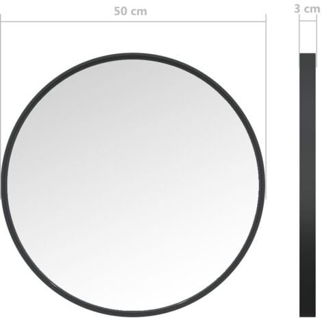 Wall Mirror Black 50 cm vidaXL