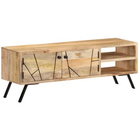 TV Cabinet 110x30x40 cm Solid Mango Wood vidaXL