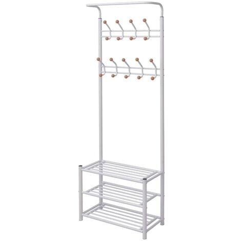 Clothes Rack with Shoe Storage 68x32x182.5 cm White vidaXL