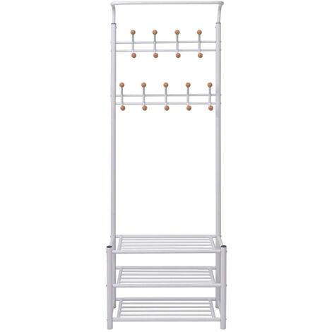 Clothes Rack with Shoe Storage 68x32x182.5 cm White vidaXL