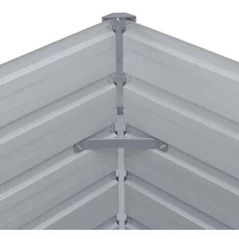 Raised Garden Bed 129x129x46 cm Galvanised Steel Grey vidaXL
