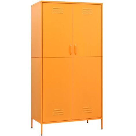 Wardrobe Mustard Yellow 90x50x180 cm Steel vidaXL