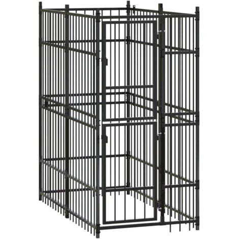 Outdoor Dog Kennel Steel 1.84 m² vidaXL