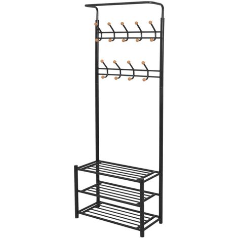 Clothes Rack with Shoe Storage 68x32x182.5 cm Black vidaXL