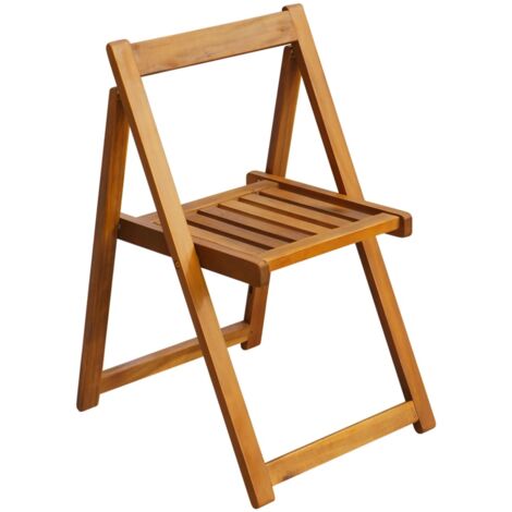 Folding Garden Chairs 2 pcs Solid Acacia Wood vidaXL
