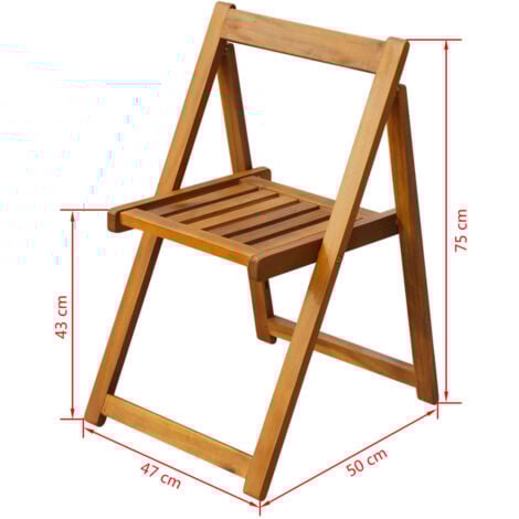 Folding Garden Chairs 2 pcs Solid Acacia Wood vidaXL